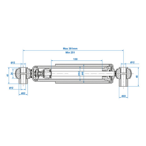 Set di 2 ammortizzatori 900 kg CC=250-380