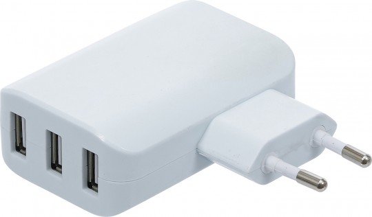 Caricabatterie universale USB 3 porte USB max 3,4 A totale max. 2,4 A / USB 110 - 240 V