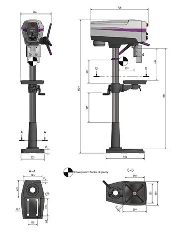 Trapano a colonna diametro 25mm 1x230V