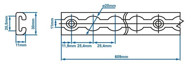 Raccordo perno doppio con bullone 3 8