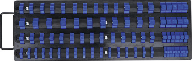 Set di guide portainserti a bussola con 80 clip per inserti da 6,3 mm (1/4), 10 mm (3/8), 12,5 mm (1/2)