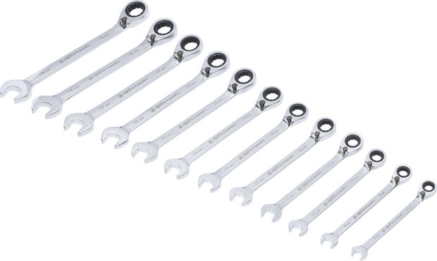 Serie di chiavi combinate a cricchetto reversibili 8 - 19 mm 12 pz