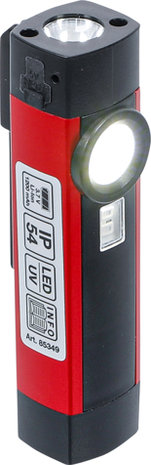 Lampada portatile COB-LED / UV in alluminio 1 W