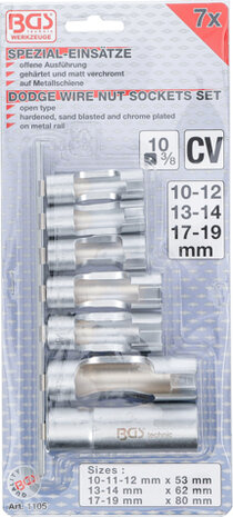 Tronchetto speciale, saldato, azionamento 10 mm (3/8 ), 10 - 19 mm, 6 parti.