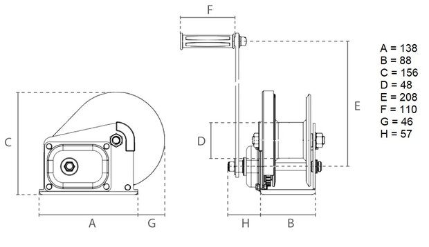 Argano manuale 0,44 tonnellate