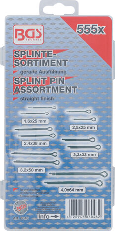 Assortimento perni a spillo diametro 1,6 - 4,0 mm 555-pezzo