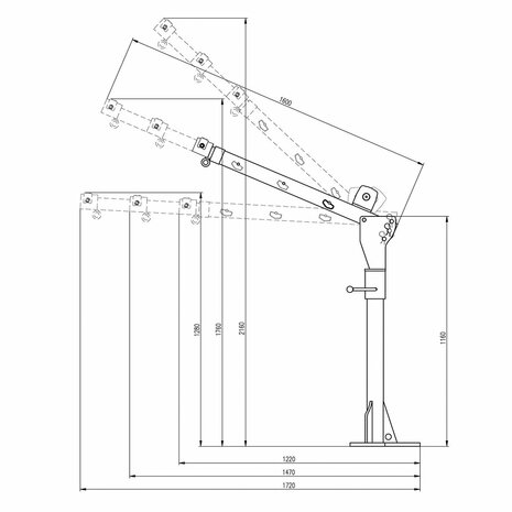 Gru mobile 300 kg con verricello manuale