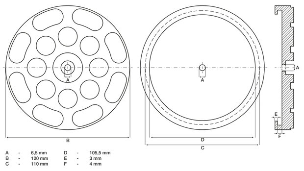 Dischi in gomma per ponti sollevatori Ø 120 mm