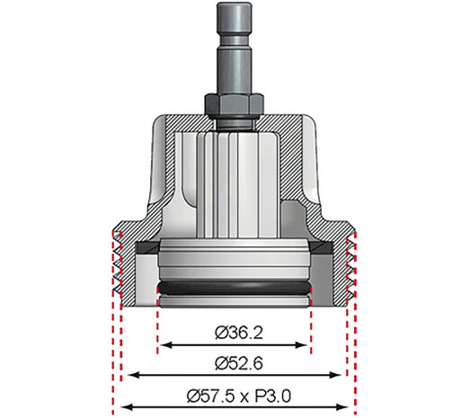 Adattatore n. 8 per il kit di prova della pressione del radiatore VW