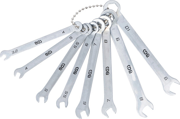 Serie di chiavi combinate anello-forchetta versione mini 4 - 10 mm 8 pz