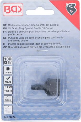 Inserto bit speciale per tappi di scarico dell’olio (3/8) per VAG