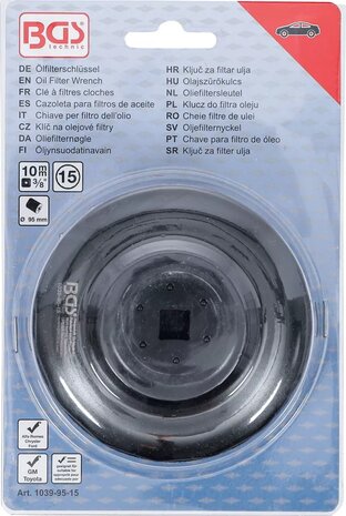 Chiave filtro olio 15 lati diametro 95 mm