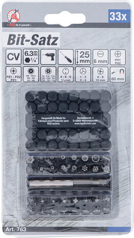 Set di bit corti (1/4) vari profili 33 pezzi