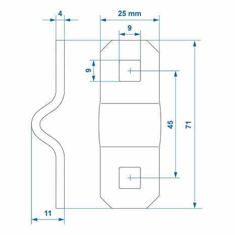 Staffa di montaggio per D-ring 6 mm x10 pezzi