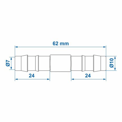 Raccordo tubo dritto 10mm al pezzo