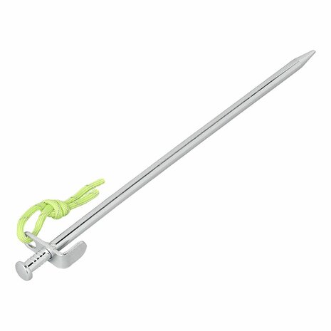 Picchetto da roccia 30 cm in acciaio zincato con gancio a L Heavy Duty