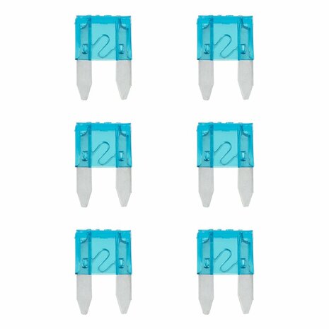 Fusibili a lama mini 15A blu 6 pezzi
