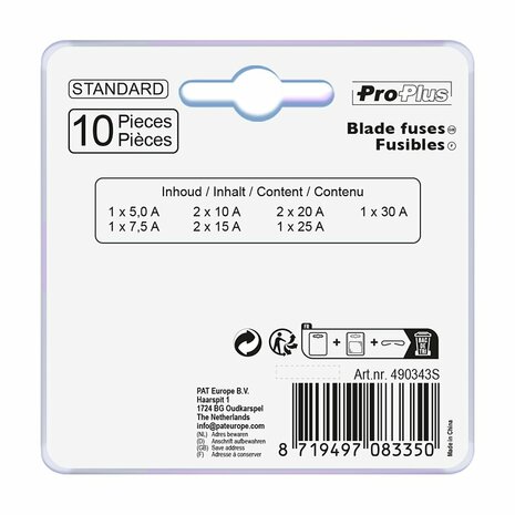 Fusibili a lama standard  assortimento  10 pezzi