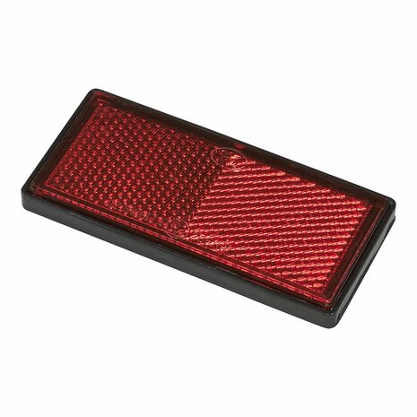 Riflettore rosso 85x39mm autoadesivo con piastra di base 2 pz. in vescica