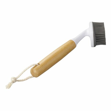 Pennello per piatti in silicone 23 cm di diametro 7 cm x 4 cm bambù