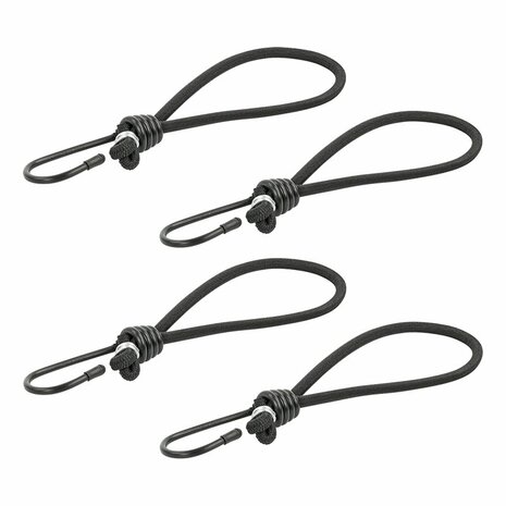Tenditore tenda elastico nero con gancio 4 pezzi