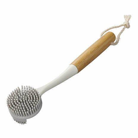 Pennello per piatti in silicone 30 5 cm di diametro 6 cm bambù