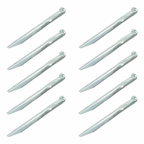 Picchetto per tenda 22cm in metallo semitondo 10 pezzi in sacchetto di plastica