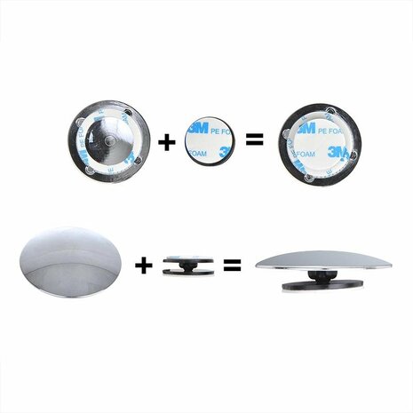 Specchietto per angolo cieco rotondo - set da 2 pezzi