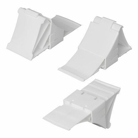 Cunei fermaruota in plastica bianca incl. titolare