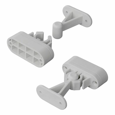 Fermaporta con morsetto flessibile grigio 2 pezzi