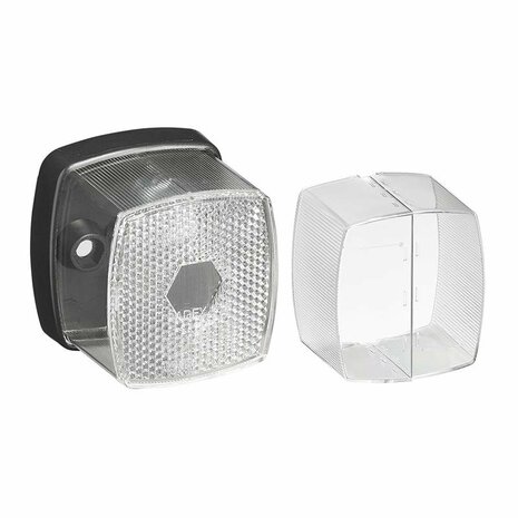 Fanale di posizione bianco 66x62mm con riflettore
