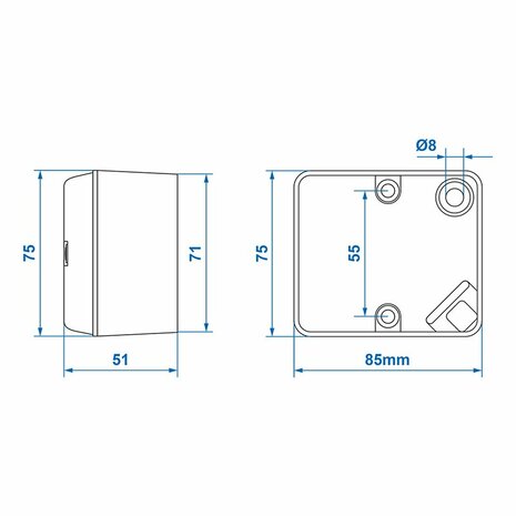 Fanale fendinebbia posteriore 75x85mm