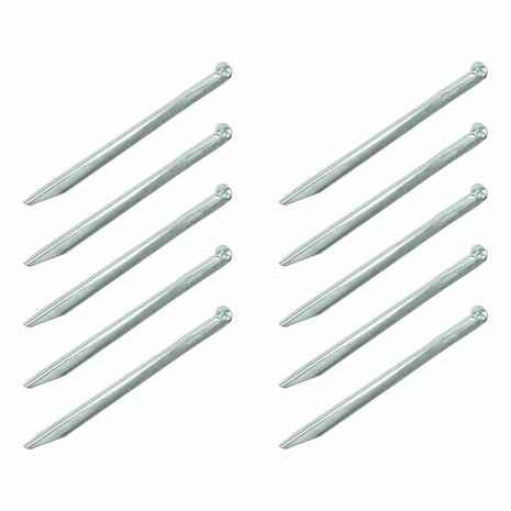 Picchetto per tenda 30cm in metallo semitondo 10 pezzi in sacchetto di plastica