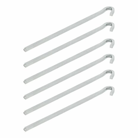 Piolo da roccia 22cm quadrato in metallo 6 pezzi in sacchetto di plastica