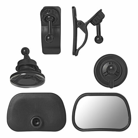 Specchietto retrovisore interno con ventosa e clip
