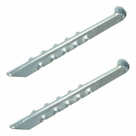 Picchetto per tenda 30cm in metallo rigato 2 pezzi in sacchetto di plastica