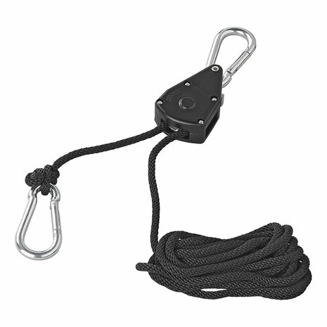 Paranco con cricchetto e fune - set da 2 pezzi 68 kg