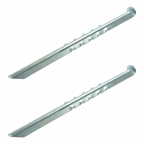 Picchetto per tenda 40cm in metallo rigato 2 pezzi in sacchetto di plastica