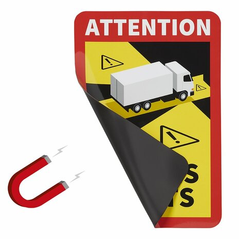 Adesivo magnetico Attenzione Angoli Morti!Camion