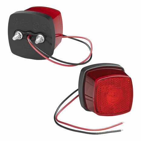 Lampada di segnalazione 9-30V rossa 61 x 61mm LED