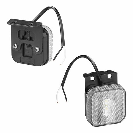 Lampada di segnalazione 12 24V bianca 65 x 65 mm LED con supporto