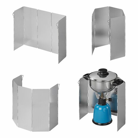 Parabrezza da cucina pieghevole in alluminio 5 pezzi 49 x 26 cm