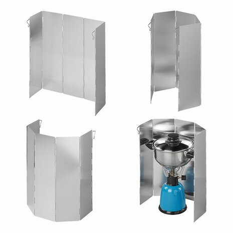 Parabrezza da cucina pieghevole in alluminio 5 pezzi 49 x 36 cm