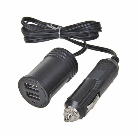 Cavo prolunga 1M con caricatore USB 2 vie tipo A 12V 24V