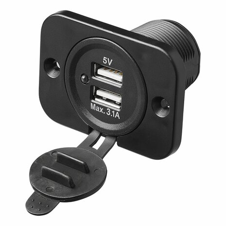 Scatola da incasso USB doppia tipo A 3100mA 12V 24V