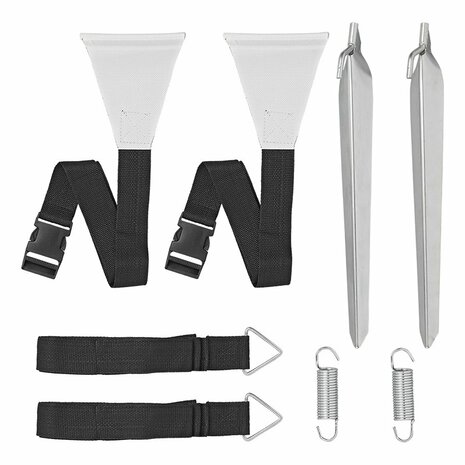 Set di cinghie antitempesta 2x 3 2 m con attacco tendine per binario tenda da sole