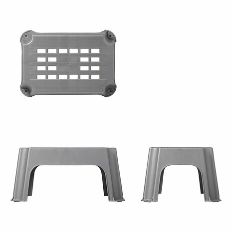 Sgabello in plastica grigia 42 5 x 27 5 x 23 cm