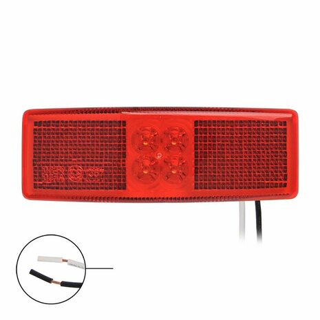Lampada di segnalazione 12 24V rossa 110x40mm LED