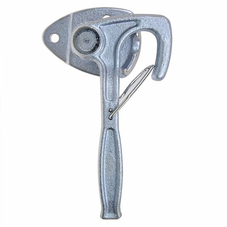 Gancio valvola n. 1 a sinistra 170mm con occhiello avvitabile