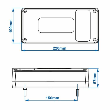 Fanale posteriore 6 funzioni 215x100mm sinistro